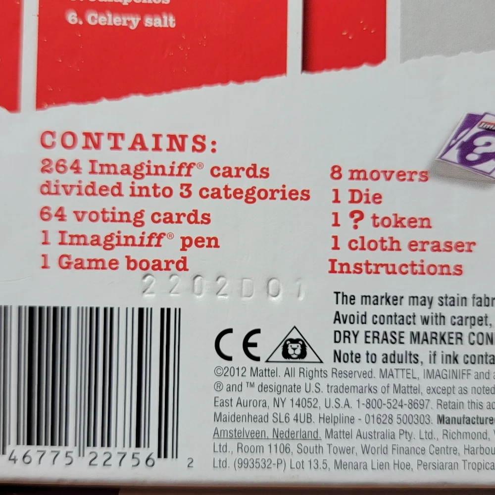 Imaginiff Board Game from Mattel games Ages 14+ complete